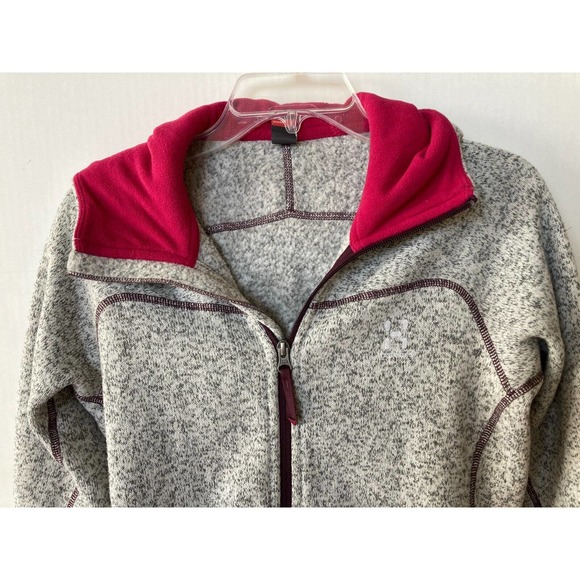 Haglofs Womens Knit Fleece Zip Jacket Gray Sz M Swook Hood Sweden - Picture 4 of 6